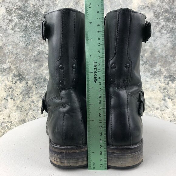 Red Tape Men's Size 11 Salisbury Buckle Black Leather Side Zip Ankle Biker Boots - Picture 8 of 13